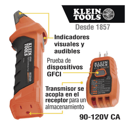 Detector Digital de Cortacircuitos de 120 Vca con Probador de Tomacorrientes GFCI.