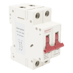 Protección Térmica/ Interrupción 2P,  63 A,  Corriente Directa  800 Vcc para Aplicación Fotovoltaica Montaje Riel DIN