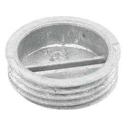Tapón roscado de 3/4" para caja cuadrada a prueba de intemperie.