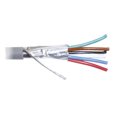 Bobina de 305 Metros (1000 Pies) de Cable 8 Conductores, 22 AWG, Tipo CMR, de Color Gris para Aplicaciones en Alarmas de Intrusión /Control de Acceso/Interfonos y TV Porteros/Automatización/Audio y Voceo.