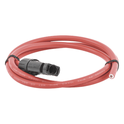 Cable Fotovoltaico, 1 m, Rojo, Calibre 10 AWG con Terminal MC4-M en un extremo