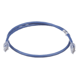 Cable de Parcheo UTP, Cat6A, 24 AWG, CM, Color Azul, 0.3 Metros (1 Pie)