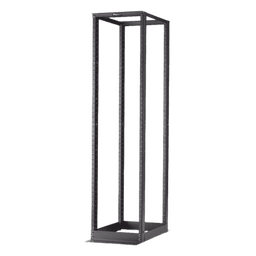Rack de Cuatro Postes Estándar de 19", Rieles Numerados y Roscados #12-24, Profundidad Máxima de 23 in, 45 Unidades de Rack, Color Negro