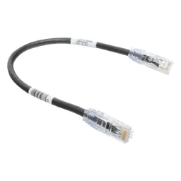 Cable de Parcheo TX6, UTP Cat6, 24 AWG, CM, Color Negro, 0.3 Metros (1 Pie)