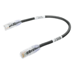 Cable de Parcheo TX6, UTP Cat6, 24 AWG, CM, Color Negro, 0.3 Metros (1 Pie)