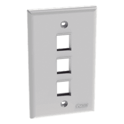 Placa de Pared Vertical, Salida Para 3 Puertos Keystone, Color Blanco
