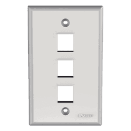 Placa de Pared Vertical, Salida Para 3 Puertos Keystone, Color Blanco