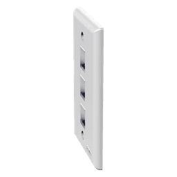 Placa de Pared Vertical, Salida Para 3 Puertos Keystone, Color Blanco