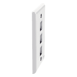 Placa de Pared Vertical, Salida Para 3 Puertos Keystone, Color Blanco