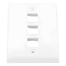 Placa de Pared Vertical / 3 Puertos Keystone / ABS / 69.8 x 114.3 mm / 2.75 x 4.5 pulg. / Blanco