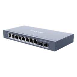 Switch Gigabit PoE+ / Administrable / 8 Puertos Gigabit PoE+ / 2 Puertos SFP / Configuración Nube Hik-Partner Pro / Modo Extendido hasta 300 Metros / 110 W