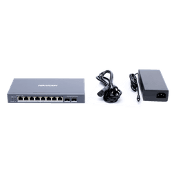 Switch Gigabit PoE+ / Administrable / 8 Puertos Gigabit PoE+ / 2 Puertos SFP / Configuración Nube Hik-Partner Pro / Modo Extendido hasta 300 Metros / 110 W