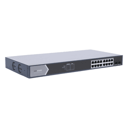 Switch Gigabit PoE+ / Administrable / 16 Puertos 1000 Mbps PoE+ / 2 Puertos SFP / Configuración Nube desde Hik-ParnerPro / PoE hasta 300 Metros / 225 Watts