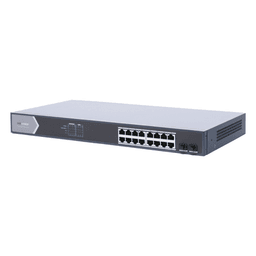 Switch Gigabit PoE+ / Administrable / 16 Puertos 1000 Mbps PoE+ / 2 Puertos SFP / Configuración Nube desde Hik-ParnerPro / PoE hasta 300 Metros / 225 Watts