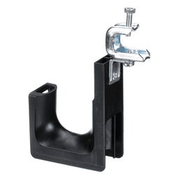 Sujetador STRONGHOLD tipo J (J-Hook), Con Abrazadera de Tornillo para Montaje, Hasta 46 Cables Cat6, Nylon 6.6, Color Negro, 1 pieza