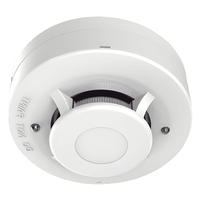 Detector de Humo Fotoeléctrico No Direccionable de 4 Hilos / DC 12 V / Algoritmos de Detección Avanzada / LED Duales 360° / Salida de Relé N/C o N/A / Montaje en Techo