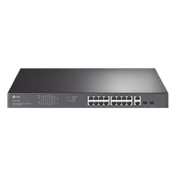 Switch no administrable de 16 puertos 10/100/1000Mbps y PoE af/at, 2 puertos SFP hasta 250W.