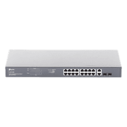 Switch no administrable de 16 puertos 10/100/1000Mbps y PoE af/at, 2 puertos SFP hasta 250W.