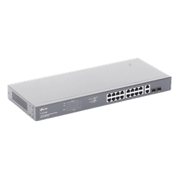Switch no administrable de 16 puertos 10/100/1000Mbps y PoE af/at, 2 puertos SFP hasta 250W.
