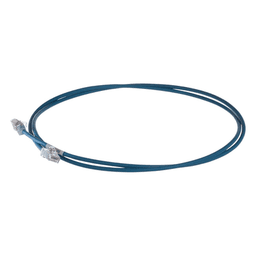 Patch Cord Cat6A, Diametro Reducido 28 AWG, Blindado S/FTP, CM/LS0H, 2 Metros (6.56 Pies), Color Azul