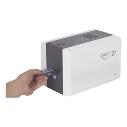 Impresora de Tarjetas Semi- automática SMART21 / Ingreso de Tarjetas Manual/Incluye Ribbon, Software y 100 Tarjetas PVC