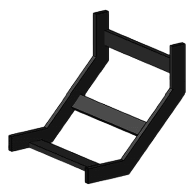 Curva vertical interior epoxica para charola tubular de 4" de ancho, incluye cople y tornillería 