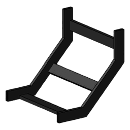 Curva vertical interior epoxica para charola tubular de 4" de ancho, incluye cople y tornillería 
