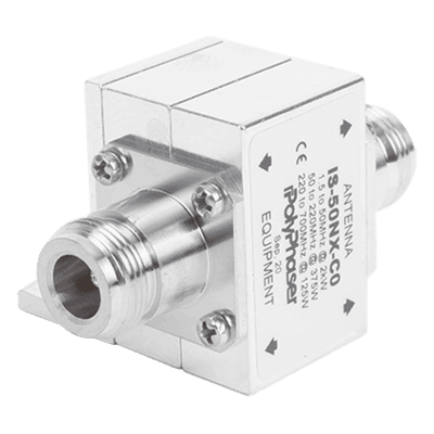 Protector Coaxial RF / 1.5-700 MHz / 50 Ω / Conectores N Hembra / Ceja Lateral / 2 kW