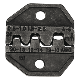 Matriz Ponchadora, Terminales  sin Aislamiento o de Cilindro Abierto, 10-20 AWG. Compatible con Pinza Ponchadora VDV200-010