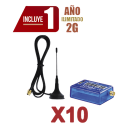 KIt de 10 Comunicadores de Alarma MINI012G con Antena 2G / Incluyen 1 Año de Cobertura / Aplicación Gratuita / Cero Configuración / Compatible Honeywell/DSC/CROW/PIMA