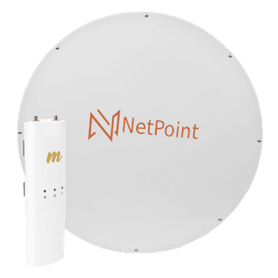 Kit de radio C5C con Antena NPX3GEN3 de 37 dBi, Frecuencia (4.9-6.2 GHz), ideal para distancia de hasta 100 km.