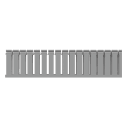 Canaleta Ranurada de PVC con Tapa, Tipo F, 108 mm de Ancho, 104.1 mm de Alto y 2 m de Largo, Color Gris