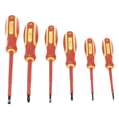 Juego de Desarmadores Aislados / 6 Piezas / 1000V / Diseño Bicolor / IEC 60900 / Mango Ergonómico