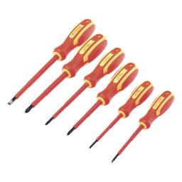 Juego de Desarmadores Aislados / 6 Piezas / 1000V / Diseño Bicolor / IEC 60900 / Mango Ergonómico