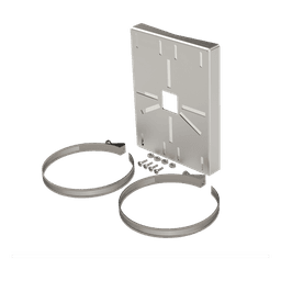 Montaje universal galvanizado para instalación de cámaras en poste 2" a 5" color gris galvanizado