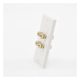 Placa de Pared | Postes de Unión Tipo Banana | Conexión para 2 Altavoces | Fácil Instalación | Conectores Chapados en Oro