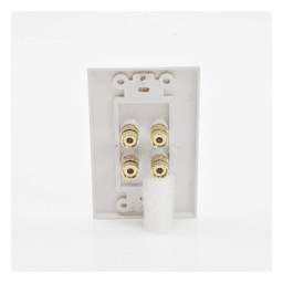 Placa de Pared | Postes de Unión Tipo Banana | Conexión para 2 Altavoces | Fácil Instalación | Conectores Chapados en Oro