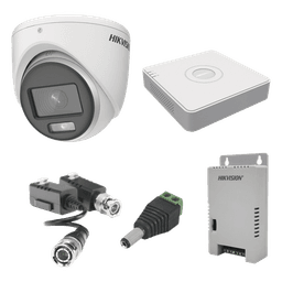  KIT COLORVU TURBOHD 1080pLite / DVR 4 Canales / 4 Cámaras Eyeball (exterior) / Transceptores / Conectores / Fuente de Poder Profesional