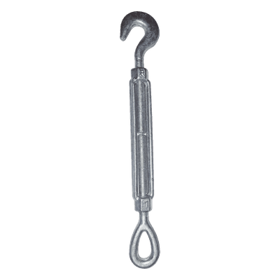 Tensor de 3/8" x 6" Acero Forjado OJO-GANCHO Galv. Inmersión en Caliente (Carga Max. 1000 lbs).