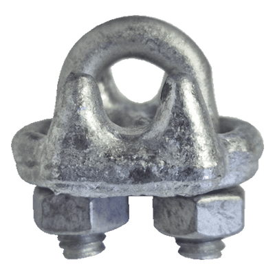 Nudo/ Perro/ Abrazadera Acero Forjado para Cable de 1/8", Galv. por Inmersión en Caliente.