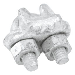 Nudo/ Perro/ Abrazadera Acero Forjado para Cable de 1/8", Galv. por Inmersión en Caliente.