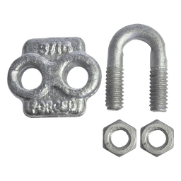 Nudo/ Perro/ Abrazadera Acero Forjado para Cable de 3/16" Galv. Inmersión en Caliente.