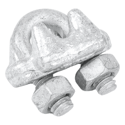 Nudo/ Perro/ Abrazadera Acero Forjado para Cable de 3/16" Galv. Inmersión en Caliente.