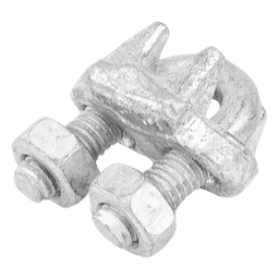 Nudo/ Perro/ Abrazadera Acero Forjado para Cable de 5/16", Galv. por Inmersión en Caliente.