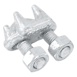 Nudo/ Perro/ Abrazadera Acero Forjado para Cable de 3/8", Galv. por Inmersión en Caliente.