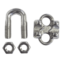 Nudo/ Perro/ Abrazadera Acero Forjado para Cable de 1/4", Acero Inoxidable.