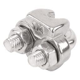Nudo/ Perro/ Abrazadera Acero Forjado para Cable de 1/4", Acero Inoxidable.