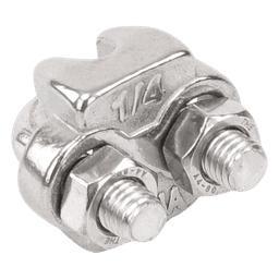 Nudo/ Perro/ Abrazadera Acero Forjado para Cable de 1/4", Acero Inoxidable.