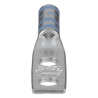 Zapata de compresión LCD6-14A-L para cal. 6 Awg, Doble barreno para tornillo prisionero de 1/4, Espaciado de orificio 16mm, 1 Pz