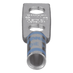 Zapata de compresión LCD6-14A-L para cal. 6 Awg, Doble barreno para tornillo prisionero de 1/4, Espaciado de orificio 16mm, 1 Pz
